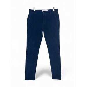 TopMan Corduroy Stretch Skinny Chino Navy‎ Blue Button Fly Mens 30x32